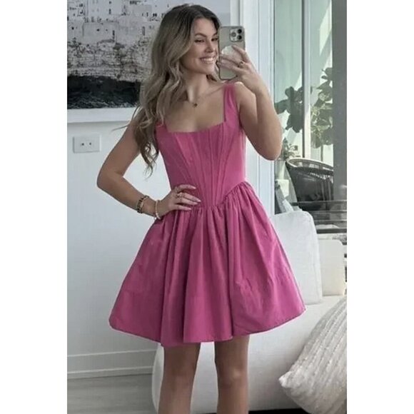 STAUD Landscape Corset Minidress in Lollipop Size US 0 - Picture 16 of 16